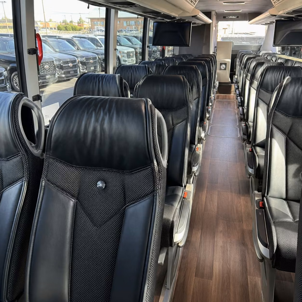 56 passenger charter bus inside