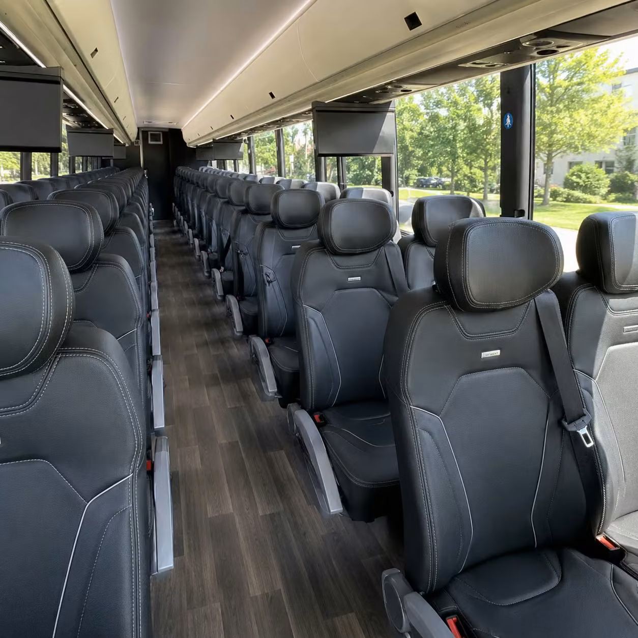 aurora charter bus rental interior
